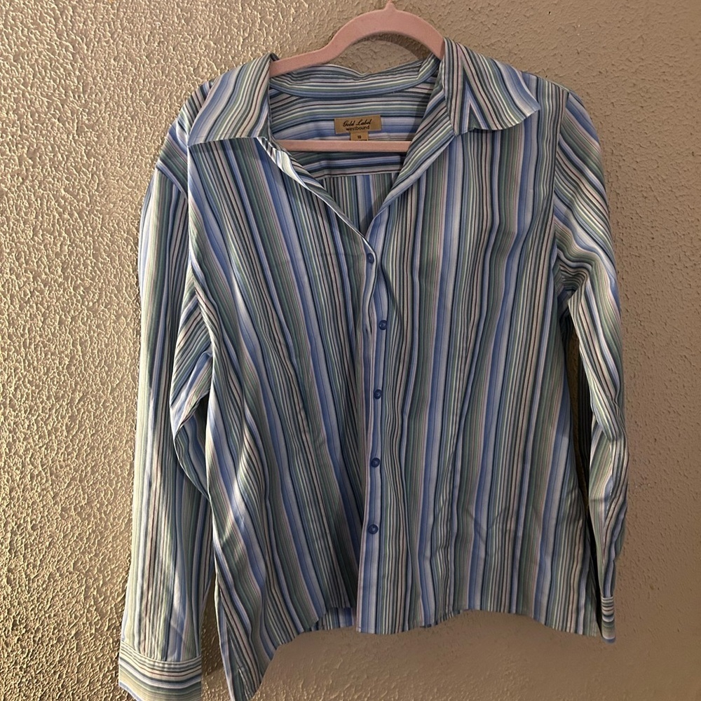 Gold Label Westbound Shirt Women's 18 ButtonUp Long Sleeve Blouse Y2K Minimalist